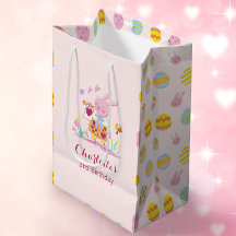 Pastel Pink Bunny Jardin Oeuf Motif Anniversaire d