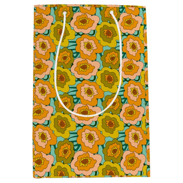 Sac Cadeau Moyen Pastel Poppies Wrapping Paper Bag (Devant)