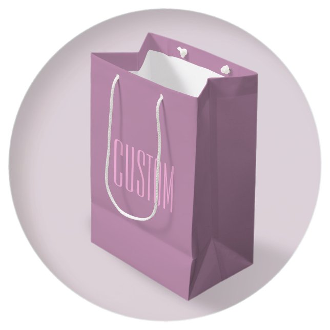Sac Cadeau Moyen Pastel Violet & Rose Clair | Texte Moderne Éditabl (Créateur téléchargé)