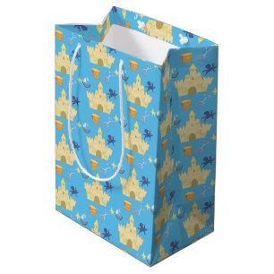 Sac Cadeau Moyen Pâté de sable du thème de plage