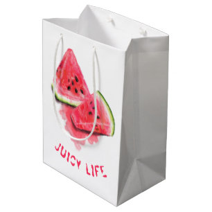 Sac Cadeau Moyen Pâtes de pastèque rousses doux - Dessin 