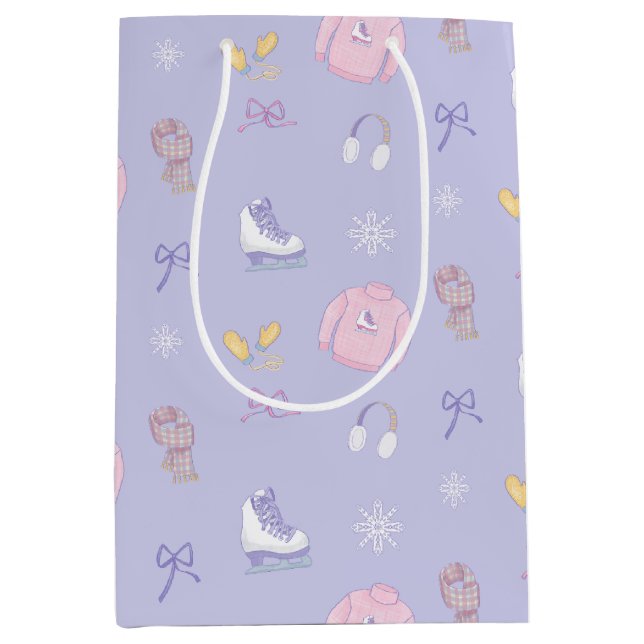 Sac Cadeau Moyen Patinage sur glace et sucre Patinage sur glace Pat (Devant)