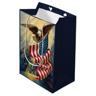 Sac Cadeau Moyen Patriotisme Vintage, Drapeau Américain Aigle Patri