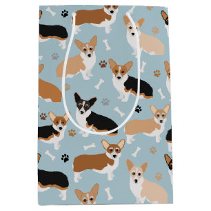 Sac Cadeau Moyen Patrouilles et os de Chiens de Corgi
