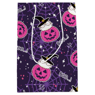 Sac Cadeau Moyen Patters de Cute Cats et Pumkins