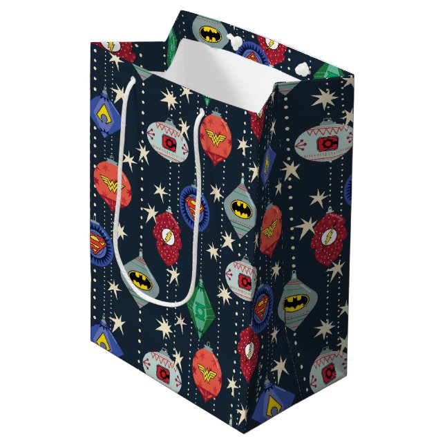 Sac Cadeau Moyen Patters de Justice League (Devant Angle)