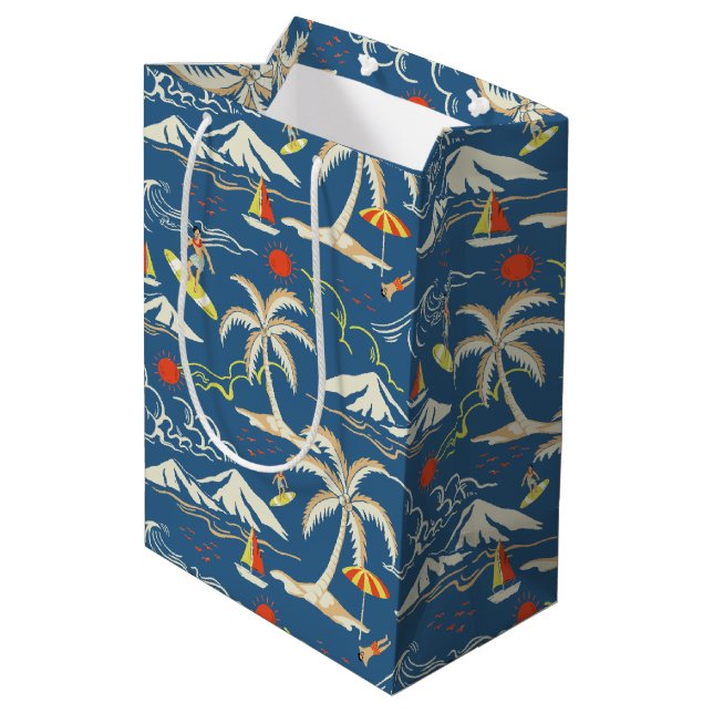 Sac Cadeau Moyen Patters tropicaux (Dos Angle)