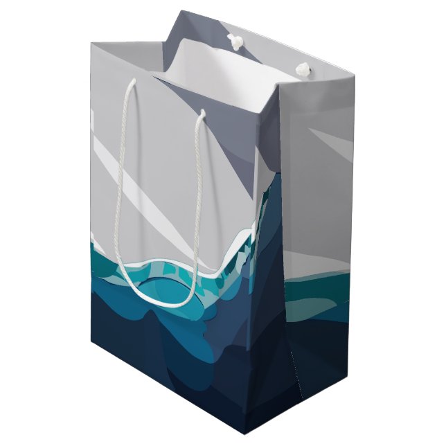 Sac Cadeau Moyen Paysage océanique iceberg (Devant Angle)