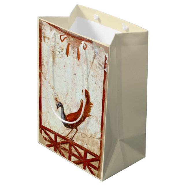 Sac Cadeau Moyen Peacock sur Fresco Ancienne peinture romaine antiq (Dos Angle)