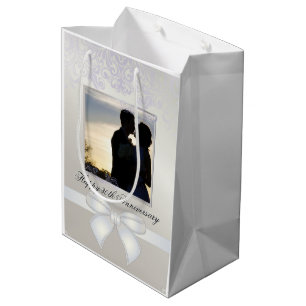 Sac Cadeau Moyen Pearl Mariage Anniversaire belle photo couple