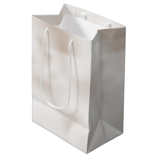Sac Cadeau Moyen Pearl White Christmas (Devant Angle)