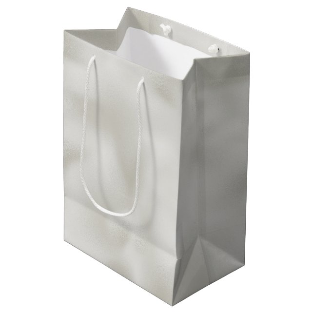 Sac Cadeau Moyen Pearl White Luxe     (Devant Angle)