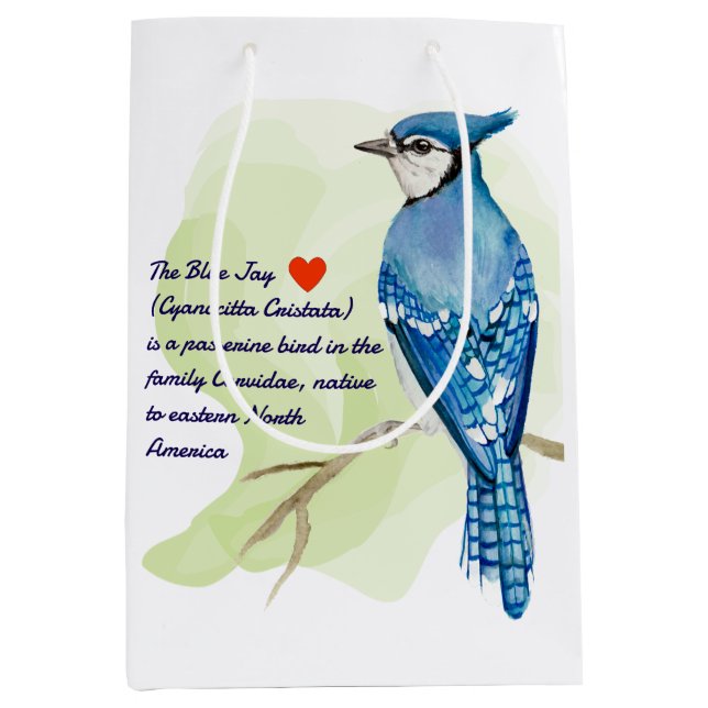 Sac Cadeau Moyen peinture à l'aquarelle de jais bleu (Devant)