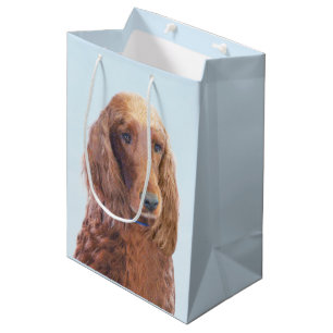 Sac Cadeau Moyen Peinture de Setter irlandais - Joli art original d