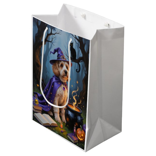 Sac Cadeau Moyen Peinture d'Halloween capricieuse pour chien de Coc (Devant Angle)