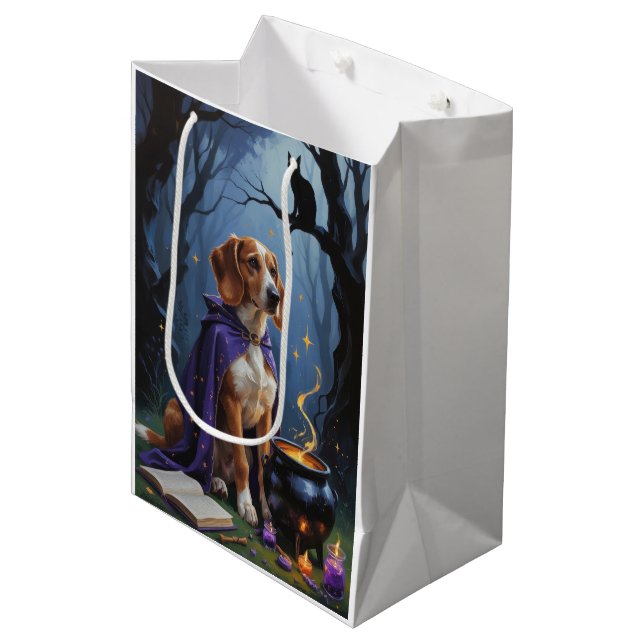 Sac Cadeau Moyen Peinture d'Halloween Whimsical Chien d'Afghanistan (Devant Angle)