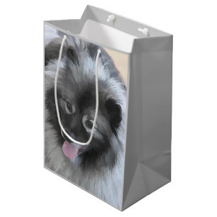 Sac Cadeau Moyen Peinture Keeshond Bailey - Cute Original Chien Art