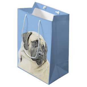 Sac Cadeau Moyen Peinture mastiff anglaise (Fawn) - Art original de