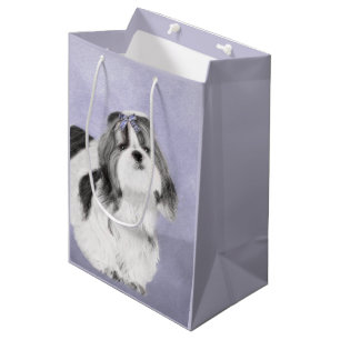 Sac Cadeau Moyen Peinture Shih Tzu - Cute Original Chien Art