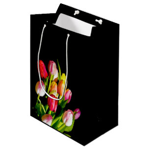 Sac Cadeau Moyen Peinture Tulip - Art Fleur original