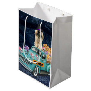 Sac Cadeau Moyen Pekingese Chien Halloween Camion Effrayant Nuit