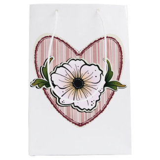 Sac Cadeau Moyen Peony Heart