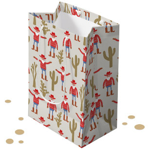Sac Cadeau Moyen Père Noël Cowboy Noël Occidental