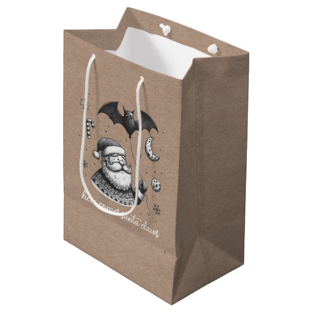 Sac Cadeau Moyen Père Noël des griffes (Devant Angle)