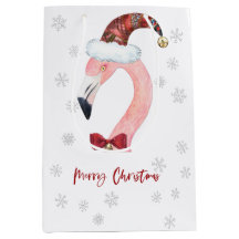 Père Noël moderne Flamant rose Snowflake Noël
