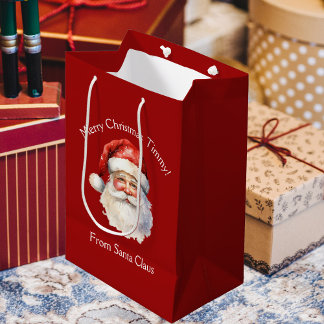 Sac Cadeau Moyen Père Noël Personnalisé Red Kids Noël