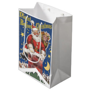 Sac Cadeau Moyen Père Noël vintage, La Nuit avant Noël