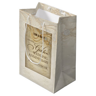 Sac Cadeau Moyen Perles personnalisables pour les 50 ans de mariage