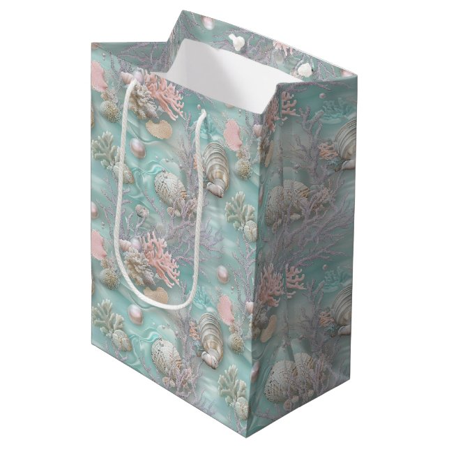 Sac Cadeau Moyen Perles sous la mer (Devant Angle)