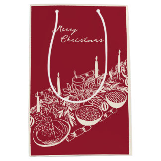 Sac Cadeau Moyen Personalized Merry Christmas Table Minimal Design