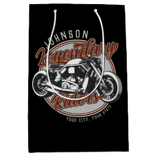 Sac Cadeau Moyen Personalized Motorcycle Legendary Rider Biker