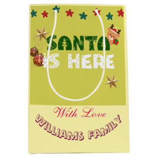 Sac Cadeau Moyen Personalized “Santa Was Here” Christmas