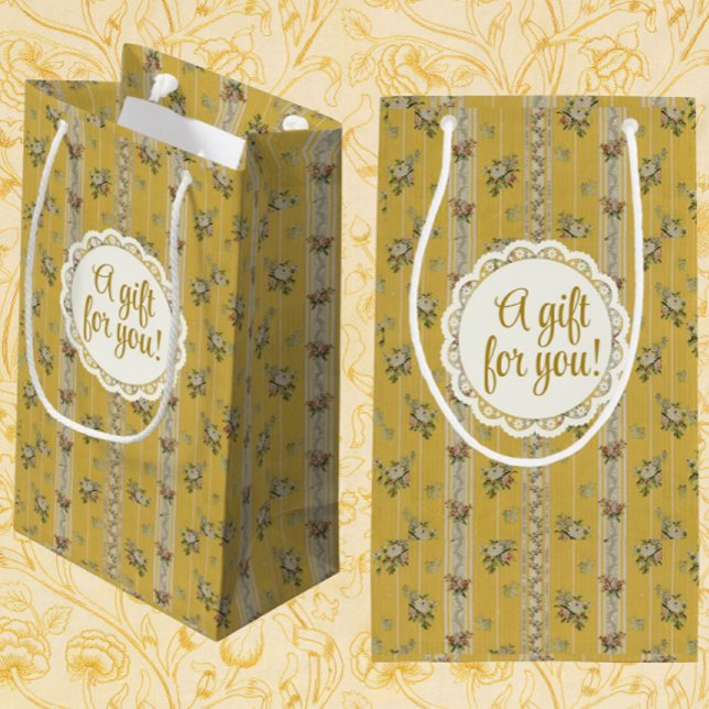 Sac Cadeau Moyen Personalized Vintage Antique Wallpaper Yellow  (Personalize it!)