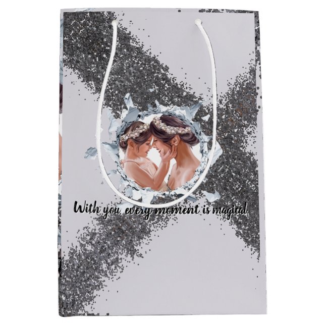 SAC CADEAU MOYEN PERSONILIZE TEXT AND PICTURE  (Devant)