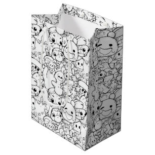 Sac Cadeau Moyen Personnages Mignons Kawaii Doodle (1)