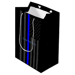 Sac Cadeau Moyen Personnalisé ayez votre drapeau de Blue Line USA