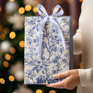Sac Cadeau Moyen Personnalisé Élégant Français Vintage Floral