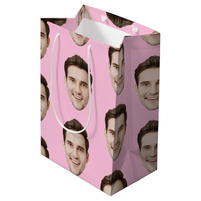 Sac Cadeau Moyen Personnalisé Visage Personnalisé Anniversaire Soir (Dos Angle)