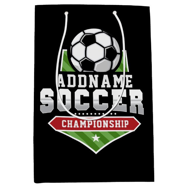 Sac Cadeau Moyen Personnaliser Football AJOUTER TEXTE Varsity Team  (Devant)