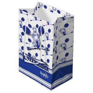Sac Cadeau Moyen Personnaliser la Pom-pom girl bleu foncé