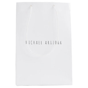 Sac Cadeau Moyen Personnel Moderne Exclusif Ajouter Nom Minimaliste
