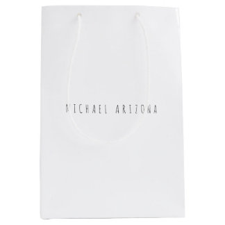 Sac Cadeau Moyen Personnel Moderne Exclusif Ajouter Nom Minimaliste