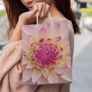 Sac Cadeau Moyen Pétales rose Dahlia Macro florale Photo