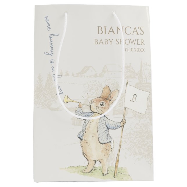 Sac Cadeau Moyen Peter le lapin Un Baby shower lapin (Devant)