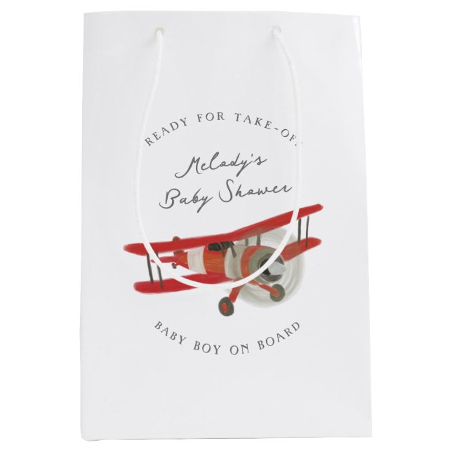 Sac Cadeau Moyen Petit Baby shower Aviator (Devant)