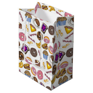 Sac Cadeau Moyen Petit-déjeuner Brunch Nourriture Bagel Donut OEufs
